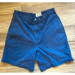 Pacific Crest Chino Shorts Mens Blue Cotton Button Pockets Flat Front Solid